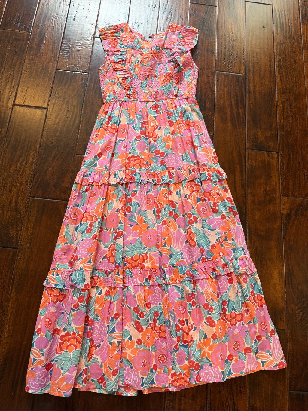 Banjanan Pink Orange Floral Maxi Dress